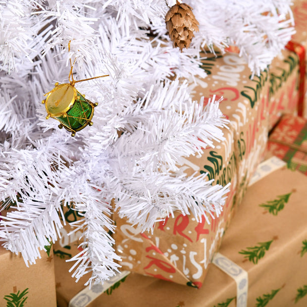 4.9ft Artificial Christmas Tree Xmas Holidays Decor With Ornament White