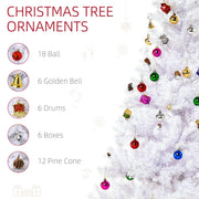 4.9ft Artificial Christmas Tree Xmas Holidays Decor With Ornament White