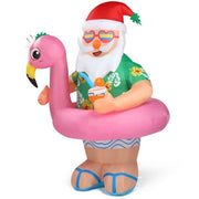 5.9 FT Lighted Christmas Inflatable Decoration, Inflatable Hawaii Santa Claus Outdoor Decoration, Funny Blow Up Yard Decorations With Built-in LED Lights For Holiday Party Front Yard Lawn Garden Decor