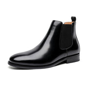 British Retro Chelsea Men's Shoes Leather Short Boots Fleece-lined