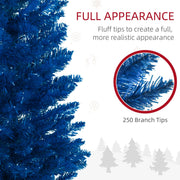 5ft Pencil Christmas Trees, Skinny Artificial Christmas Tree For Xmas Holiday Decor, Deep Blue