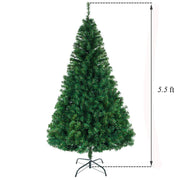 5.5FT Artificial Christmas Tree, Unlit Premium Hinged Spruce Xmas Tree With Solid Metal Stand, For Outdoor And Indoor Decor