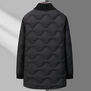 Light Luxury Men's Mid-length Down Jacket Dad Wear Winter Youth