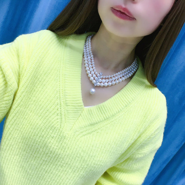 Fashion Natural Freshwater Pearl Necklace Female