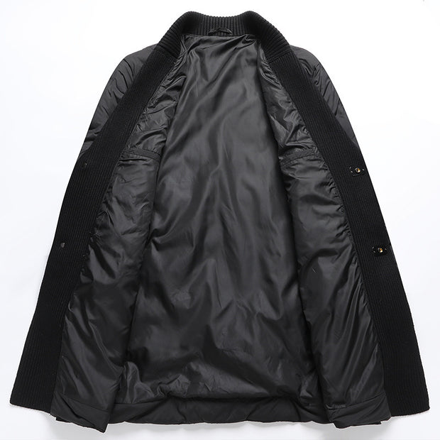 Light Luxury Men's Mid-length Down Jacket Dad Wear Winter Youth