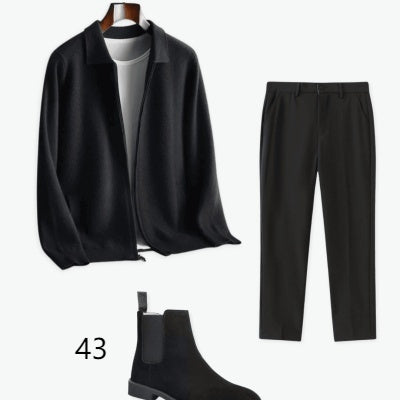 Men's Autumn And Winter Wool Knit Cardigan Loose Outer Wear